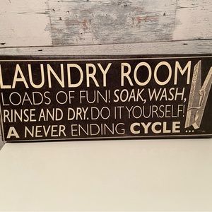 Laundry Sign Stretched Canvas Wall Art, 19 1/2  x 7 1/2
